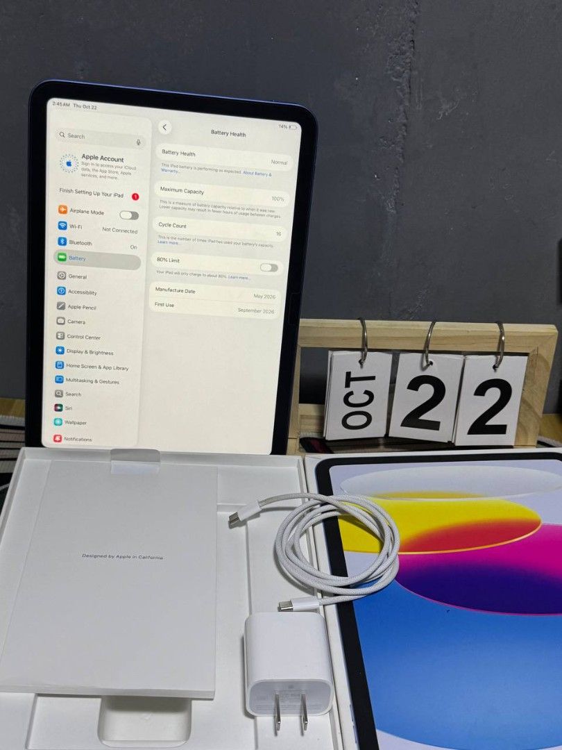 For sale (Category: iPad) located in Manila. Submitted by warmhorse.7002aa (Listing ID 1469779384, Image 3). Description: iPad A16 11th Gen | 128gb blue 🔵 💙 ✨ Good as New 🔋 100% Battery Health ✅ 16Cycle count 🛡️ Under Apple Warranty till September 2027 ✅ All Working, no issue no history repair With 1 week personal warranty for your assurance 📦 Inclusions: • Original box • orig charger.