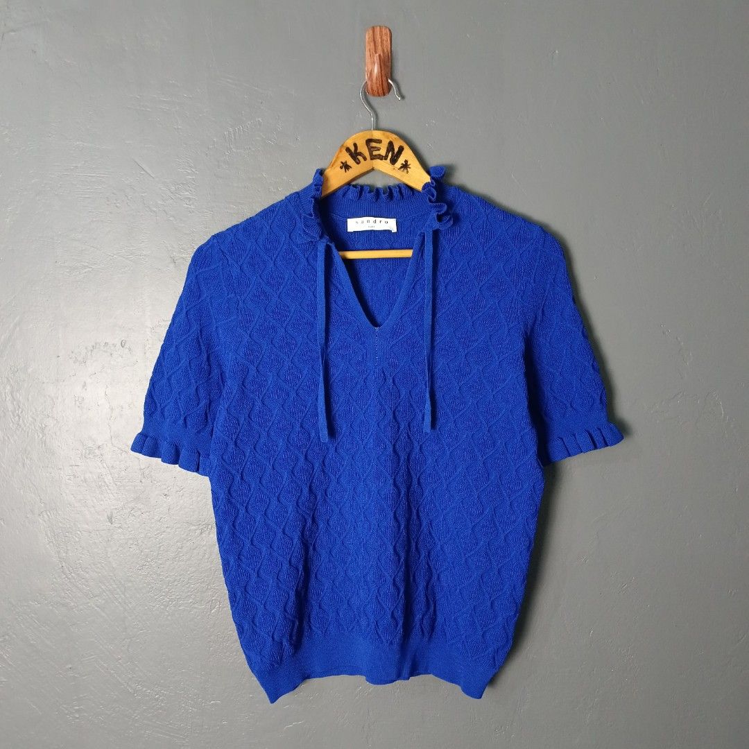For Women - Sandro Paris - Knitted (Category: Others Tops) located in Bacolod City. Submitted by drop.ph (Listing ID 1469852210, Image 1). Description: Sandro Paris - Knit *Size M - 17.5x22 *Excellent cloth *Loose stitch *Price: 680php *Add SF if outside Bacolod City .