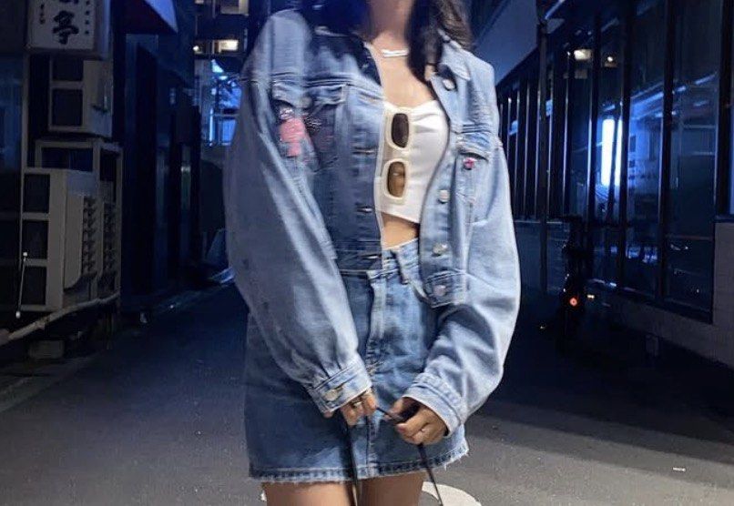 Forever 21 Barbie Embellished Cropped Denim Jacket (Category: Coats, Jackets and Outerwear) located in Angeles City. Submitted by m1lkramen (Listing ID 1469781237, Image 2). Description: BOUGHT FOR 3K++ - Brand: Forever 21 x Barbie - Wash: Light blue denim - Fit: Cropped, boxy with dropped shoulders - Details: Heavy rhinestone, sequin, and patch embroidery with pink glitter hearts and '59' logos - Closure: Front metal buttons - Style: Ultimate st