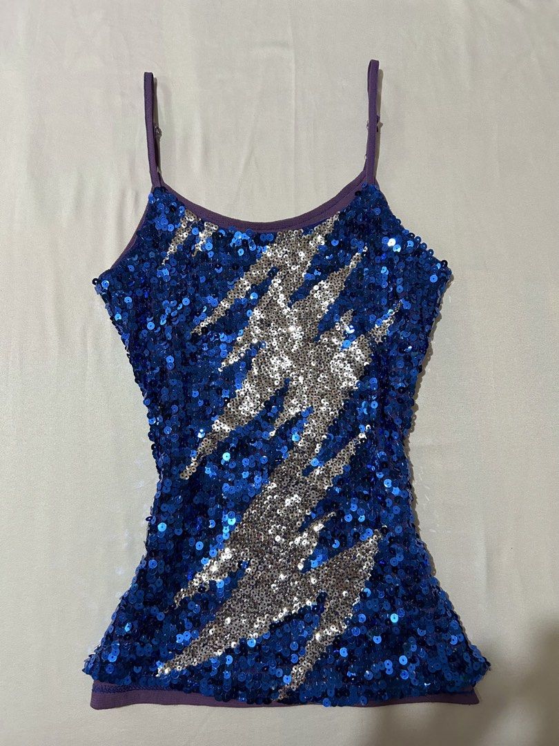 fully beaded sequin top (Category: Sleeveless) located in Pagadian. Submitted by yowna_declutters (Listing ID 1469838815, Image 1). Description: small- medium streche x adjustable strap| dm for more info.