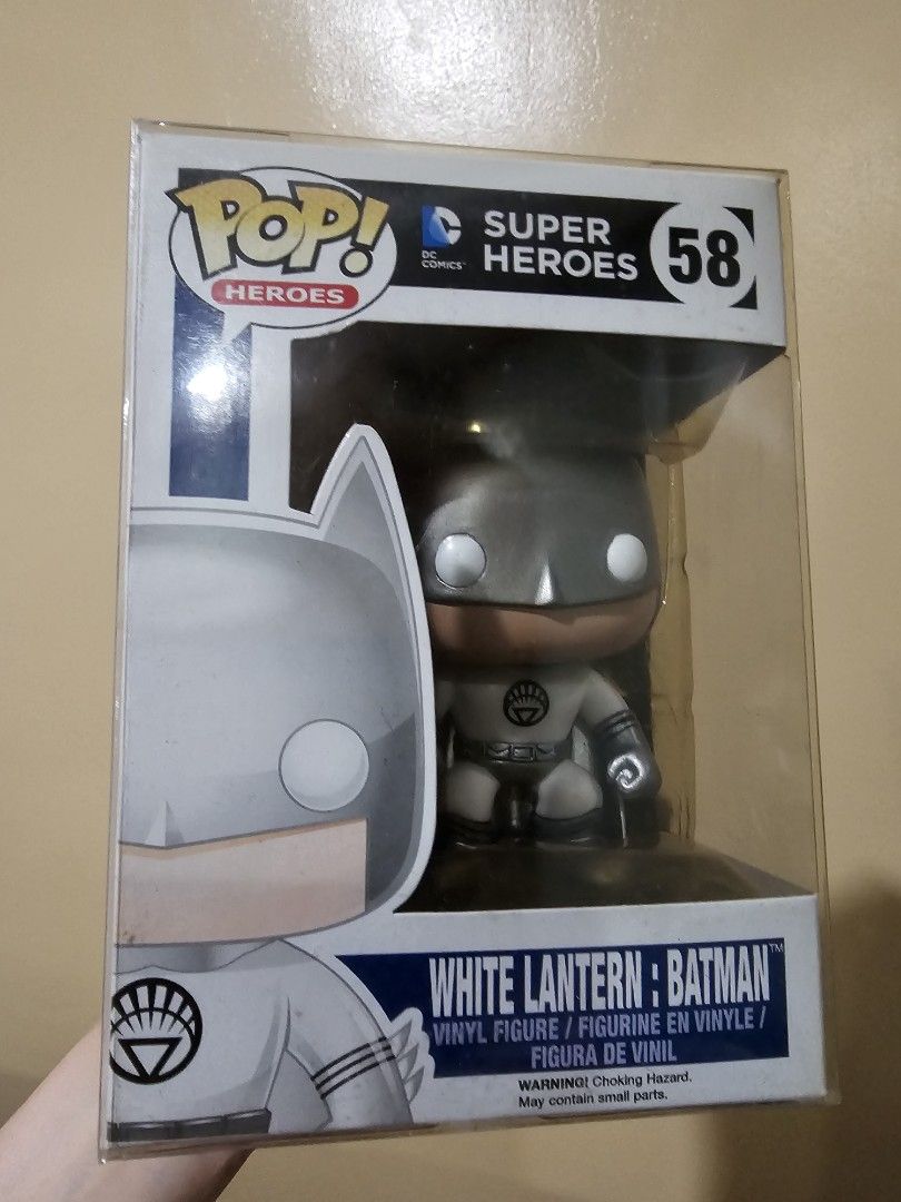 Funko Pop Batman Catwoman White Lantern DC Comics Figures (Category: Figurines & Statues) located in Quezon City. Submitted by bokkimmy (Listing ID 1469835648, Image 2). Description: - Bundle of 4 DC Comics Funko Pop vinyl figures - Includes Batman 80 Years Blue Chrome 2019 Summer Convention Exclusive #144, White Lantern Batman #58, and Catwoman Classic TV Series #43 - All figures come inside their original boxes - Clear protective cases included