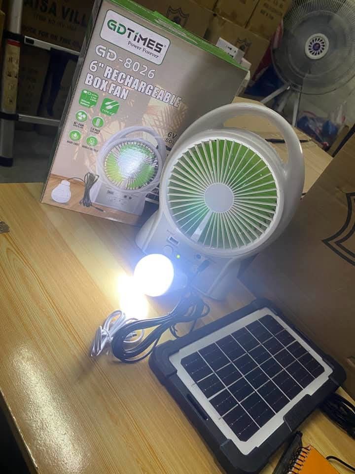 GDTimes Solar fan with bulb (Category: Fans) located in Manila. Submitted by yzcartph (Listing ID 1469855960, Image 2). Description: .