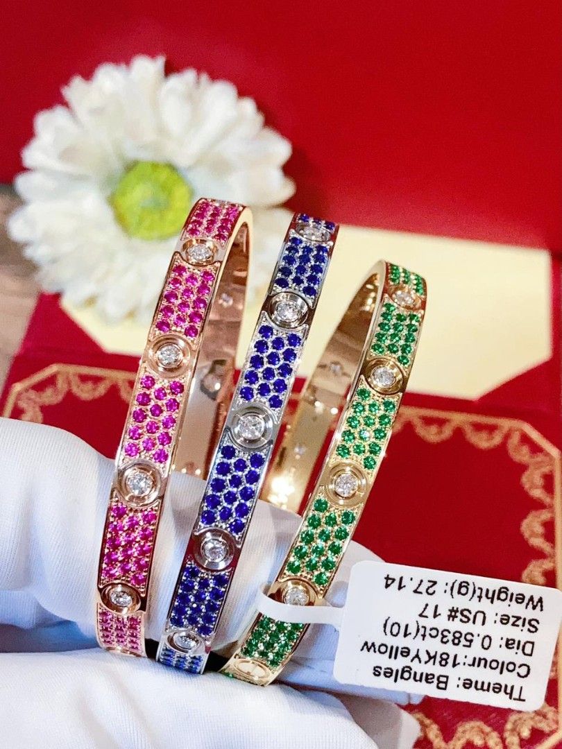 gemstones love bangle 18k gold hk setting (Category: Bracelets) located in Manila. Submitted by primejewelry (Listing ID 1469937679, Image 2). Description: .