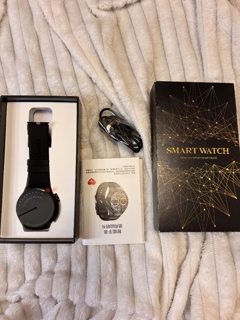 Generic ECG Smartwatch / DeepFit – Black (Category: Wearables & Smart Watches) located in Caloocan City. Submitted by onlineaholic (Listing ID 1469826534, Image 1). Description: Generic ECG Smartwatch / DeepFit in black ⌚ - Round watch face - Black strap - Includes box, charging cable, and booklet shown in the photos - Protective film still attached to the watch face Please check the photos for the actual item and inclusions. Message me if intere