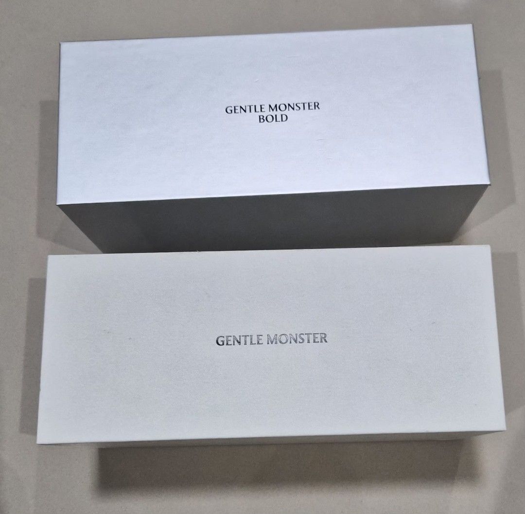 Gentle Monster boxes (Category: Everything Else Others) located in Paranaque City. Submitted by lovelife.312 (Listing ID 1469835829, Image 2). Description: ***PLEASE READ CAREFULLY*** - 2 authentic Gentle Monster boxes (1 standard white box, 1 Bold Silver box) - Includes inner paper sleeves MAILING AND DELIVERY: - Meet up only SM City Sucat, Uptown Mall BGC and Ayala Malls by the Bay. - After lunch time 1pm onward. - If you prefer delivery, buyer