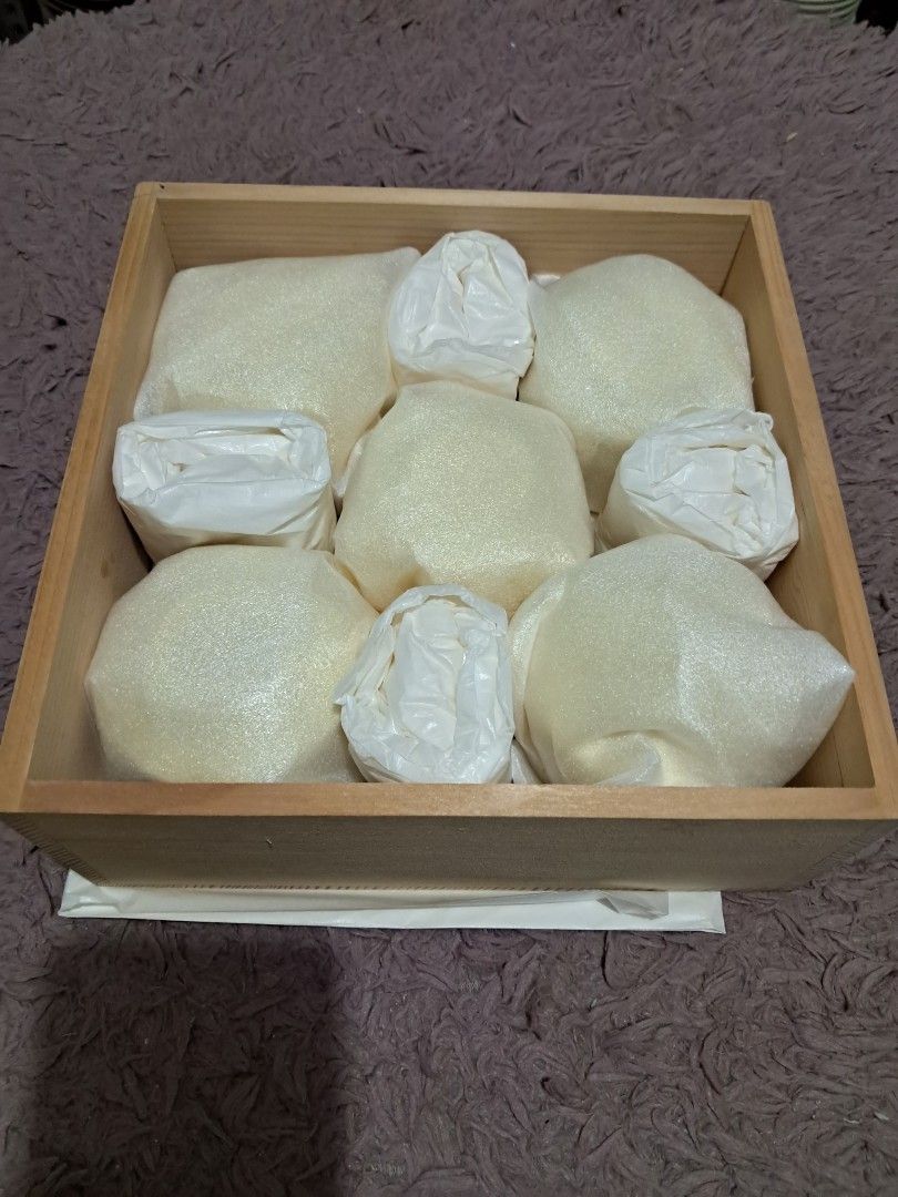 Gift set (Category: Dinnerware & Cutlery) located in Cavite. Submitted by secretjapansurplus (Listing ID 1469906317, Image 2). Description: • Item Type: Hagi Yunomi — A 5-piece set of Hagi ware tea cups. • Potter / Maker: Matajirō — This refers to the Seigan Kiln, a notable workshop in the Hagi pottery lineage. The red square artist stamp confirms this maker. • Dimensions: Each cup measures approximately 3.5 inches in diameter and 2.6 inches in h