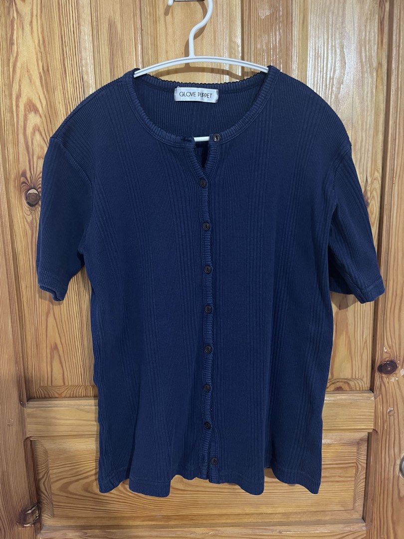 Glove Puppet Navy Blue Ribbed Button Cardigan (Category: Coats, Jackets and Outerwear) located in Baguio. Submitted by gbwardrobe (Listing ID 1469884466, Image 1). Description: .