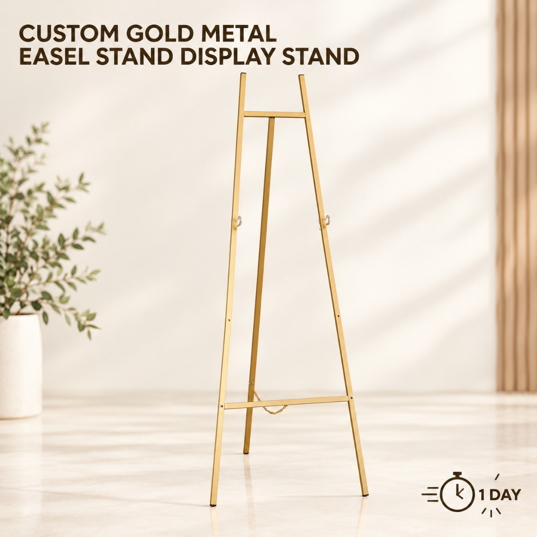 Gold Metal Easel Stand Display Stand Tabletop Sign Holder Wedding Sign ...