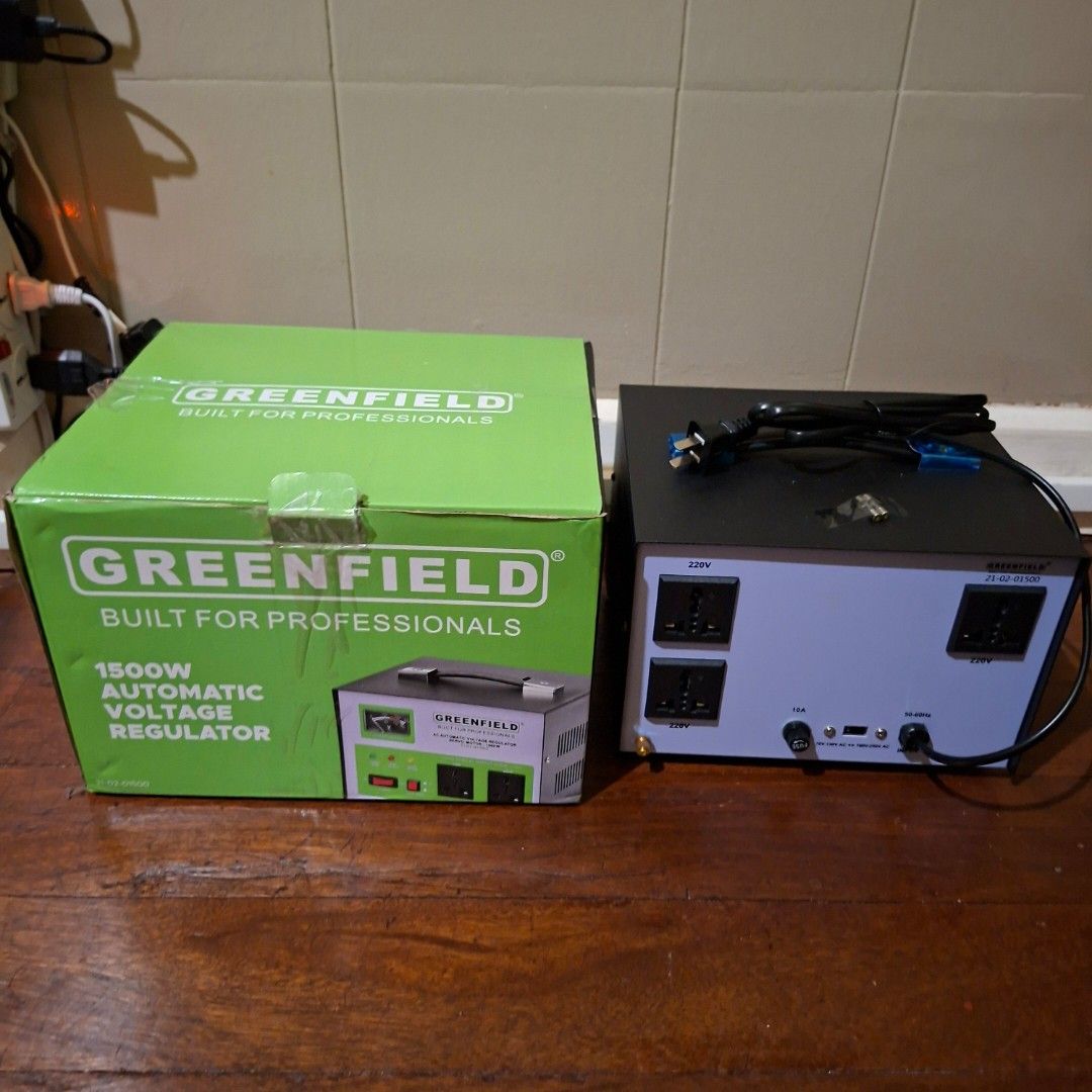 Greenfield 1500w avr automatic voltage regulator (Category: Cleaning Tools & Supplies) located in Manila. Submitted by d_real_deal (Listing ID 1469937288, Image 1). Description: .