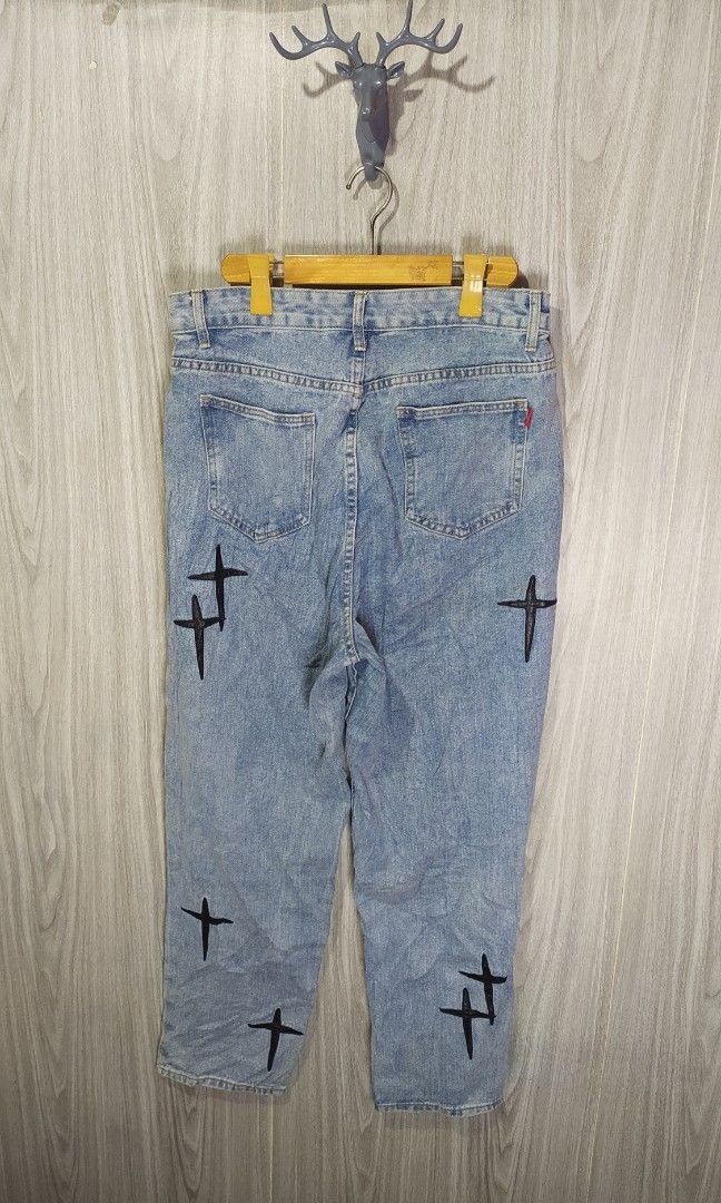 GRKC Fast And Future Denim Jeans (Category: Jeans) located in Naga. Submitted by secondspinv2 (Listing ID 1469902799, Image 3). Description: GRKC Fast and Future Denim Jeans ✅Size: L ✅Waist: 32 ✅Length: 41.5 ✅Hem: 7.5 ✅Color Rate: 9.5/10 ✅No Issue ✅Need Wash ✅Location: Bicol Naga City, Camarines Sur ✅Courier: J&T Express/Flash Express ✅MOP: Gcash only.