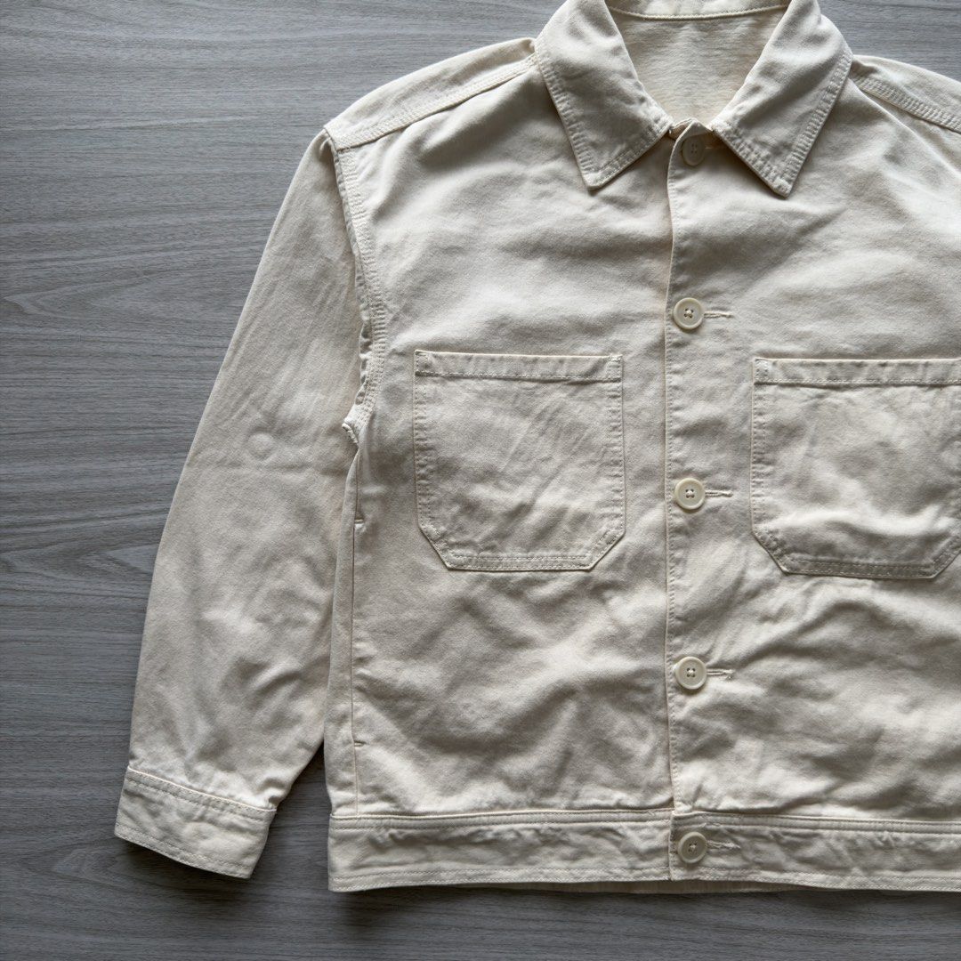 GU Chef Jacket Off-White (Category: Coats, Jackets and Outerwear) located in Zamboanga. Submitted by timelytreasuresthrift (Listing ID 1469805237, Image 3). Description: GU Chef Jacket Off-White 100% Cotton Excellent Condition Actual measurements (Inches): 25 Length 20.5 Armpit to armpit 20.5 Shoulder 22 Sleeve Php 900 + sf.