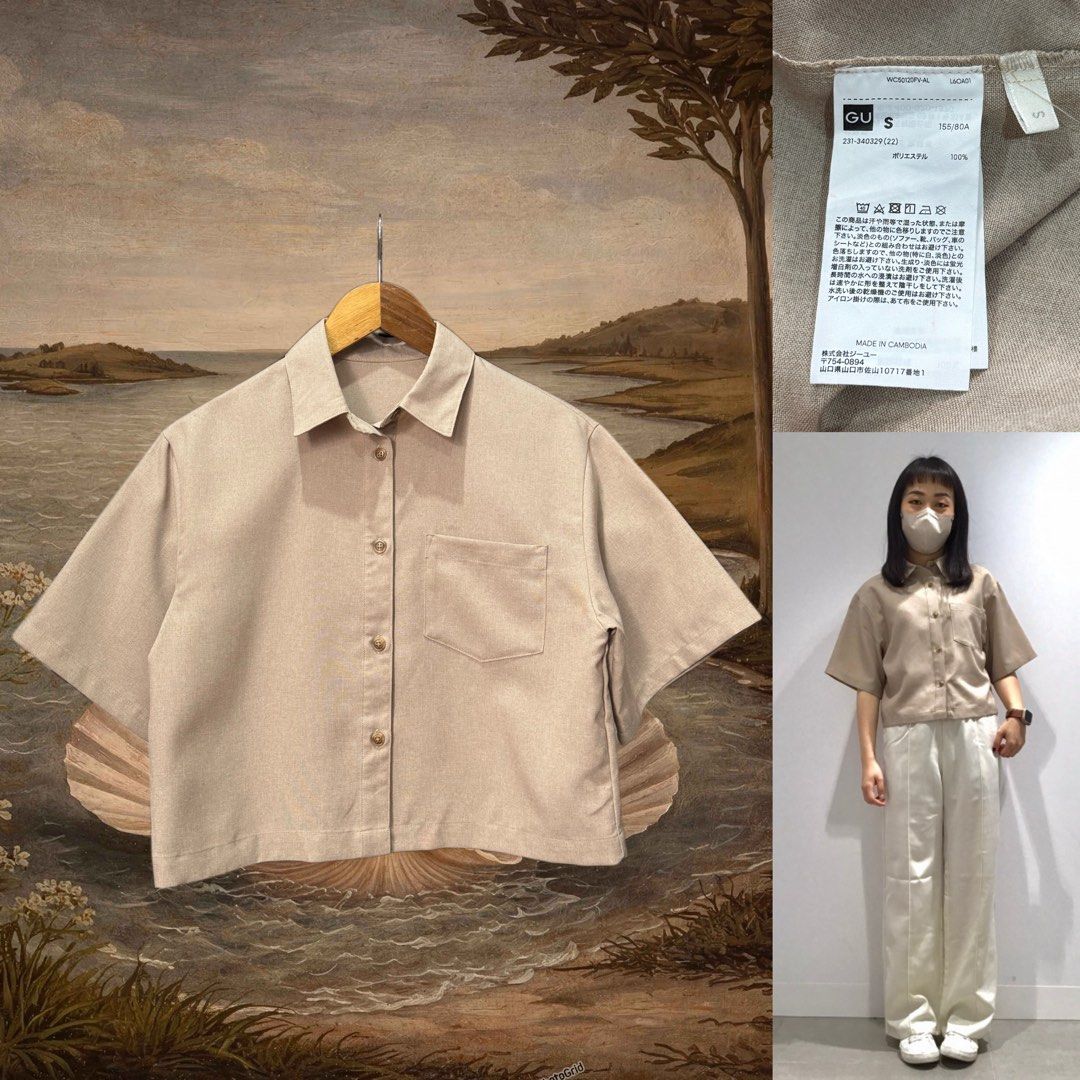 GU cropped polo (beige) (Category: Activewear) located in Dasmarinas. Submitted by Ukaybes (Listing ID 1469796138, Image 1). Description: GU cropped polo (beige) Size S 19W 19.5L Excellent condition M/Mine: 550 DM: Name | Contact | Address & Brgy Please comment MINE only if you’re 100% sure and ready to pay..
