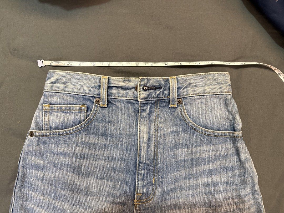 GU Light Denim Skirt in Small (Category: Skirts) located in Quezon City. Submitted by hazpreloved (Listing ID 1469844080, Image 3). Description: Actual photos posted Discounts available for bulk orders Tags: GU, uniqlo, bershka, cotton on, h&m, mango, love bonito.