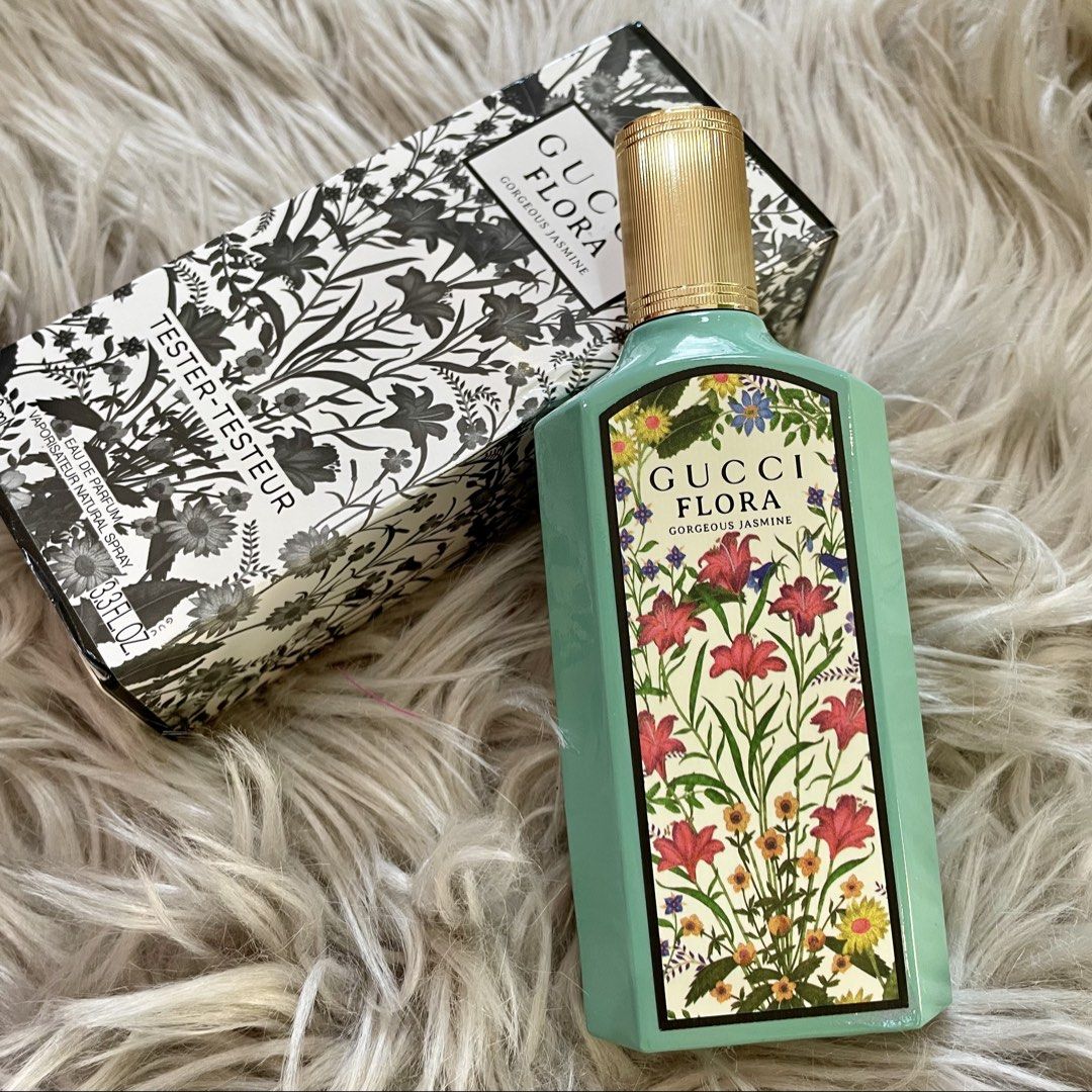 Gucci Floral Gorgeous Jasmine Eau de Parfum (Category: Fragrance & Deodorants) located in Santiago. Submitted by janinesweetcloset (Listing ID 1469806673, Image 1). Description: Tester perfumes Original scent Actual Photo posted Long lasting #perfumeph #maison #lattafa #jomalone #dubaiperfumes #dylanblue #arabperfume #tersterperfume #penhaligon #creed #bacarratrouge #byredo #replica #diptyque #parfumsdemarly #montblanc #valentino #kayali #rojadov