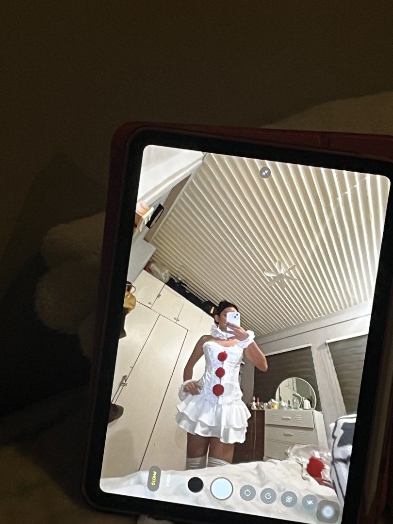 Halloween costume SET for rent (Category: Sets or Coordinates) located in Manila. Submitted by lorental (Listing ID 1469856587, Image 2). Description: pennywise SET for RENT INCLUSIONS white corset white skirt Accesories wrist and neck lace stocking red ball 📍Las Pinas 500/day.