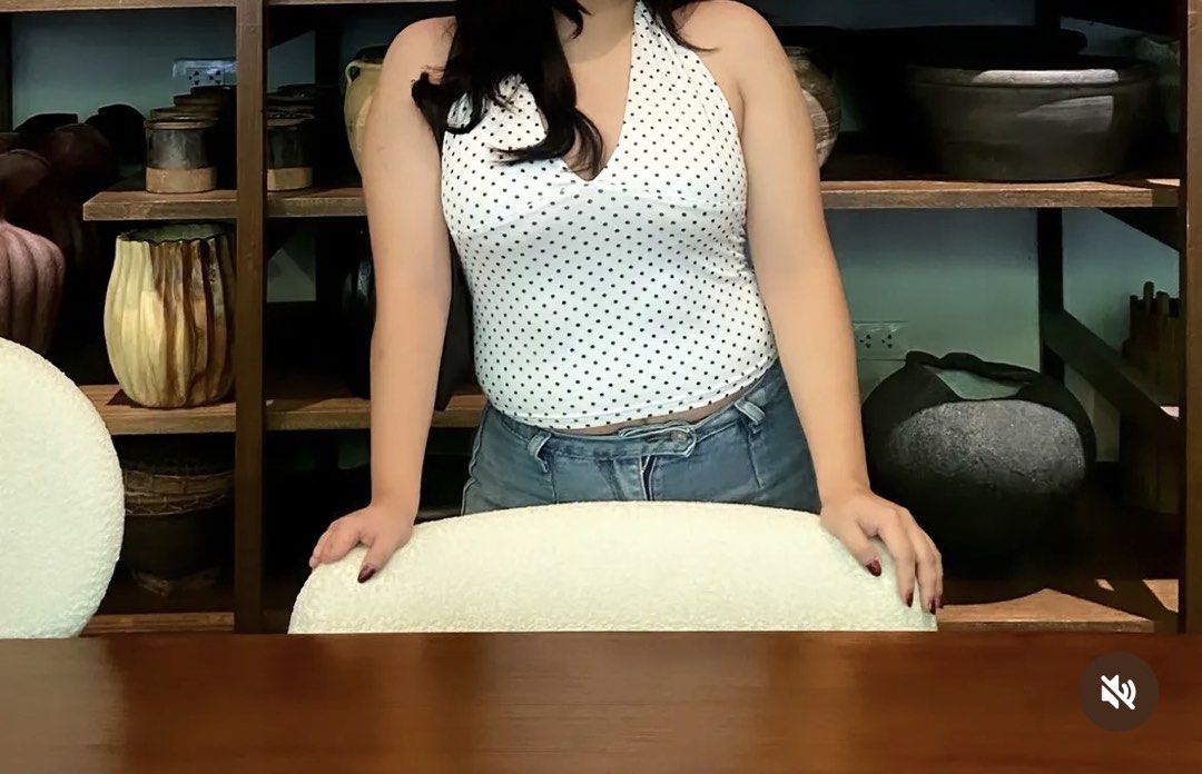 halter polka dot top (Category: Sleeveless) located in Manila. Submitted by cole0702 (Listing ID 1469893248, Image 2). Description: * Please manage expectations (this is not brand new) * Color may slightly vary due to lighting * No return, refund, or exchange * Check all photos before purchasing * SFs/DFs: shouldered by the buyer.