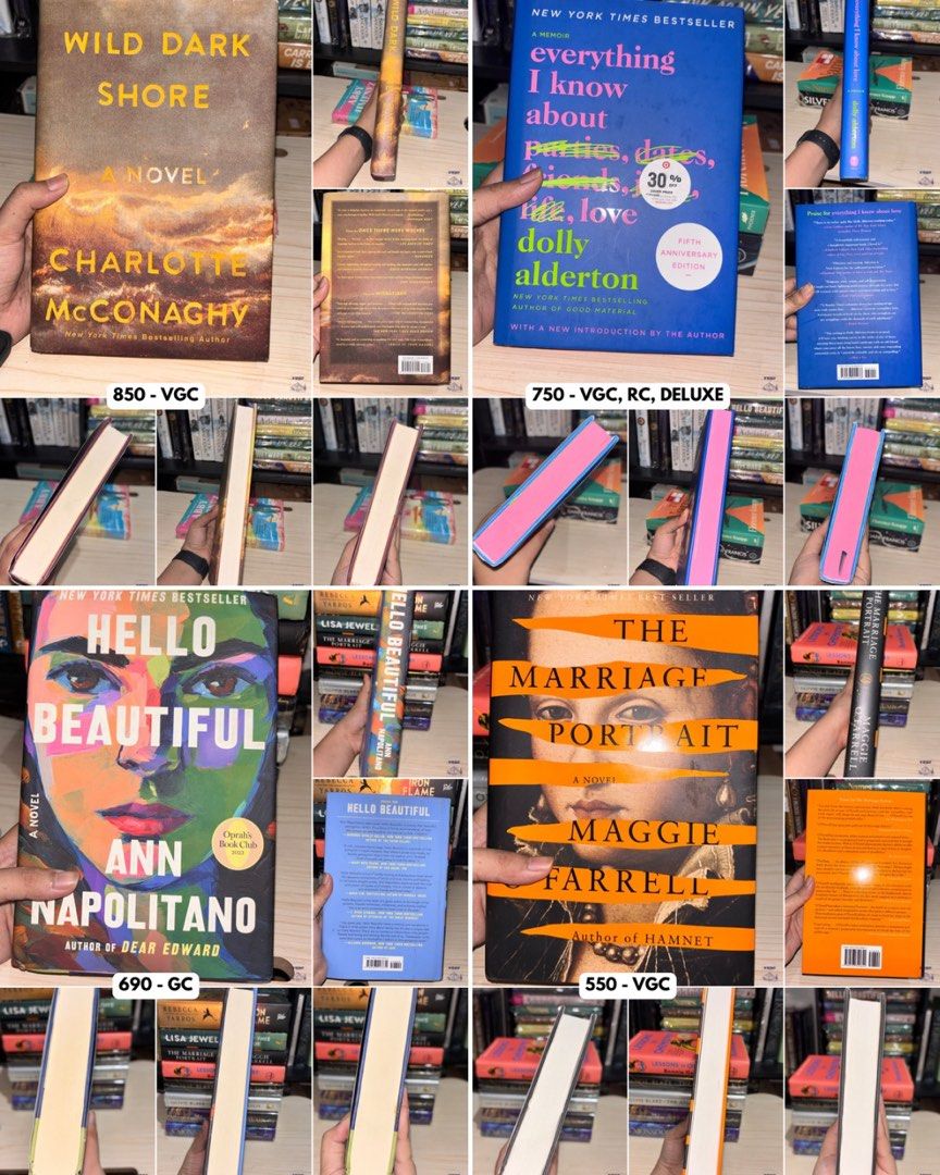 hardcovers and paperbacks (Category: Storybooks) located in Taguig. Submitted by bythevalleyreads (Listing ID 1469908352, Image 2). Description: available titles: hardcovers: - dark heir and dark rise (SOLD AS SET) - ₱1500 - alchemy of secrets (deluxe) - ₱850 - shield of sparrows (deluxe) - SOLD ‼️ - everything i know about love (deluxe) - ₱750 - wild dark shore - ₱850 - hello beautiful - ₱690 - marriage portrait - ₱550 - lessons in chemistry- ₱4