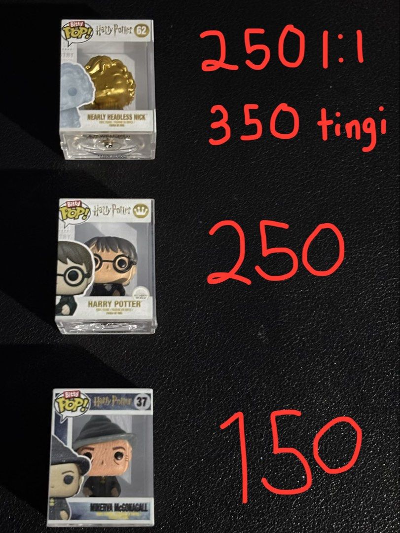 Harry Potter Funko Bitty Pop Figures (Category: Designer & Blind Box Toys) located in Pasig City. Submitted by aquatikwi (Listing ID 1469928425, Image 1). Description: wts harry potter bitty pop nearly headless nick (2pcs avail) - 250 (1:1) | 350 tingi harry potter (yule ball) - 250 mcgonagall (3pcs avail) - 150.