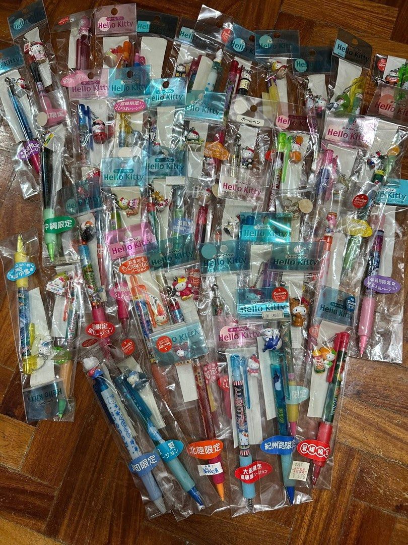 Hello Kitty regional limited edition ballpoint pens (Category: Stationery & School Supplies) located in Quezon City. Submitted by mitchapple88 (Listing ID 1469838786, Image 1). Description: - Authentic Kitty regional limited edition ballpoint pens - Features cute charm attachments and unique location designs - Brand new and sealed in original plastic packaging - Perfect for Sanrio fans and stationery collectors - Available as a complete bundle or