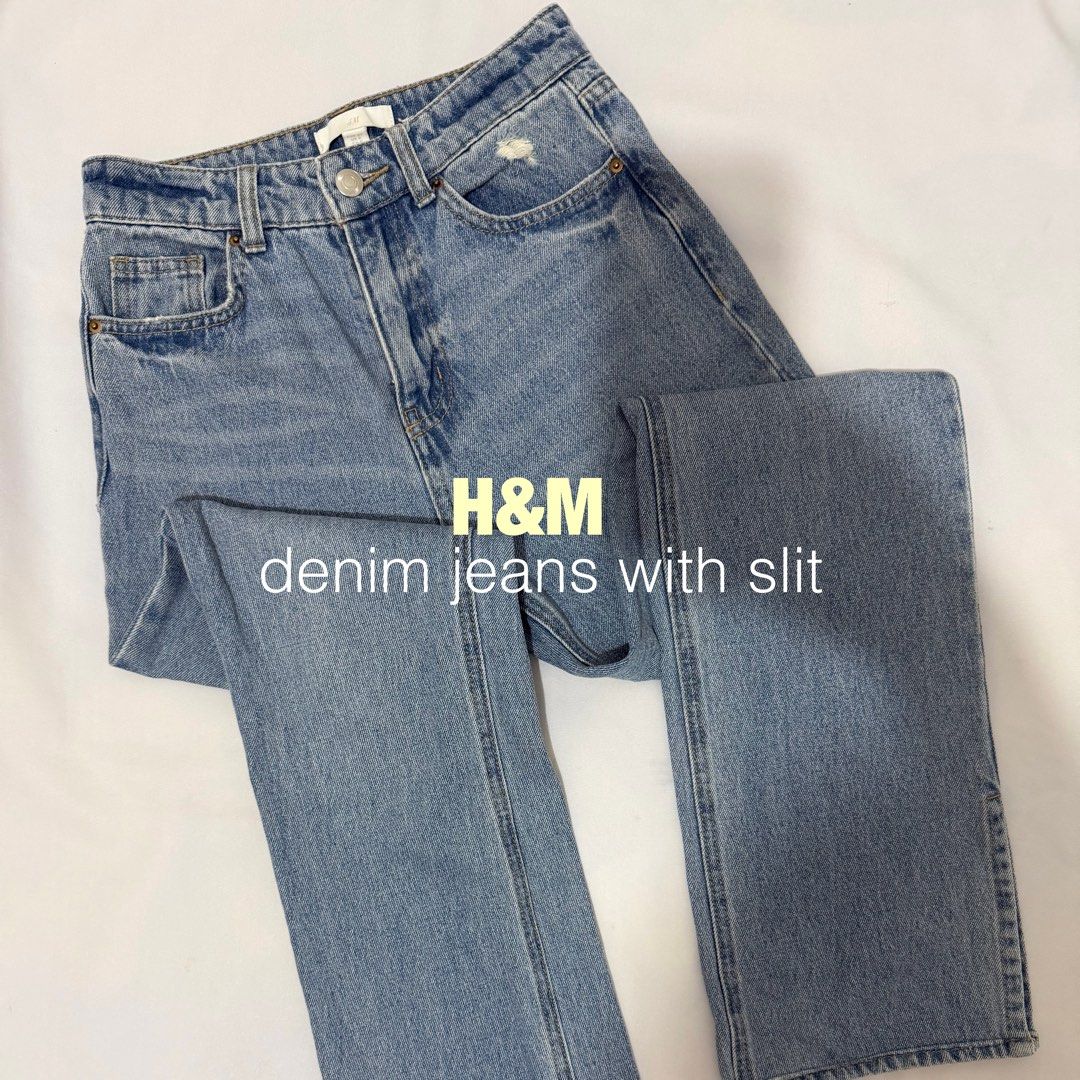 H&M Denim Jeans with Slit (Category: Jeans) located in Amadeo. Submitted by anthoine_finds (Listing ID 1469778252, Image 1). Description: - Brand: H&M - Size: 24-25 Payment: GCash Delivery: J&T or Lalamove.