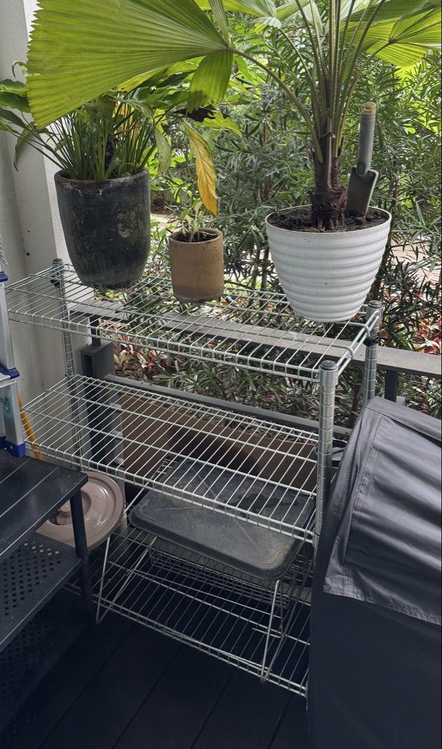 Ikea Omar shelving system: 3-Tier Metal Storage Rack (Category: Shelves, Cabinets & Racks) located in Taguig. Submitted by dependingonvibe (Listing ID 1469774362, Image 1). Description: - Authentic Ikea Omar 3-tier metal storage rack. ✅ Function, ✅ Form, ✅ Flexibility - Sturdy wire shelf design suitable for indoor and outdoor use - Ideal for plants, books, storage boxes, or clothes organization - with minor signs of previous use - Location: Arca 