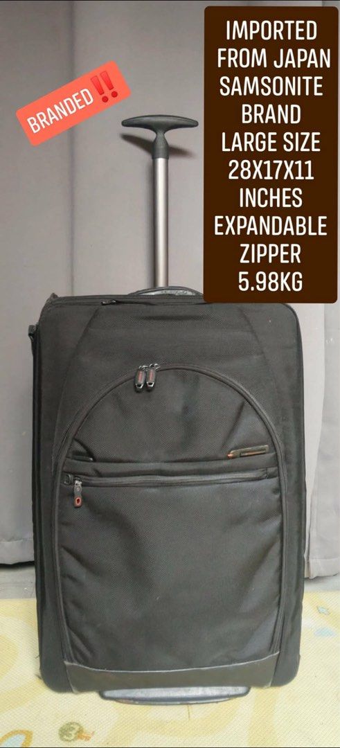 IMPORTED FROM JAPAN SAMSONITE NYLON EXPANDABLE LUGGAGE LARGE SIZE (Category: Luggage) located in Manila. Submitted by chaychaii (Listing ID 1469806782, Image 1). Description: 😍‼️BRANDED ‼️😍 IMPORTED FROM JAPAN SAMSONITE NYLON EXPANDABLE LUGGAGE LARGE SIZE ₱3800 ONLY ✨ 🔰Expandable Zipper 🔰ZIPPERTYPE CLOSURE 🔰DURABLE Nylon POLYESTER 🔰Front Zipper Pocket 🔰DUAL Wheels 🔰TOP and Side carrier Handle 🔰Telescopic Push handle 🔰Wide space Suitcase