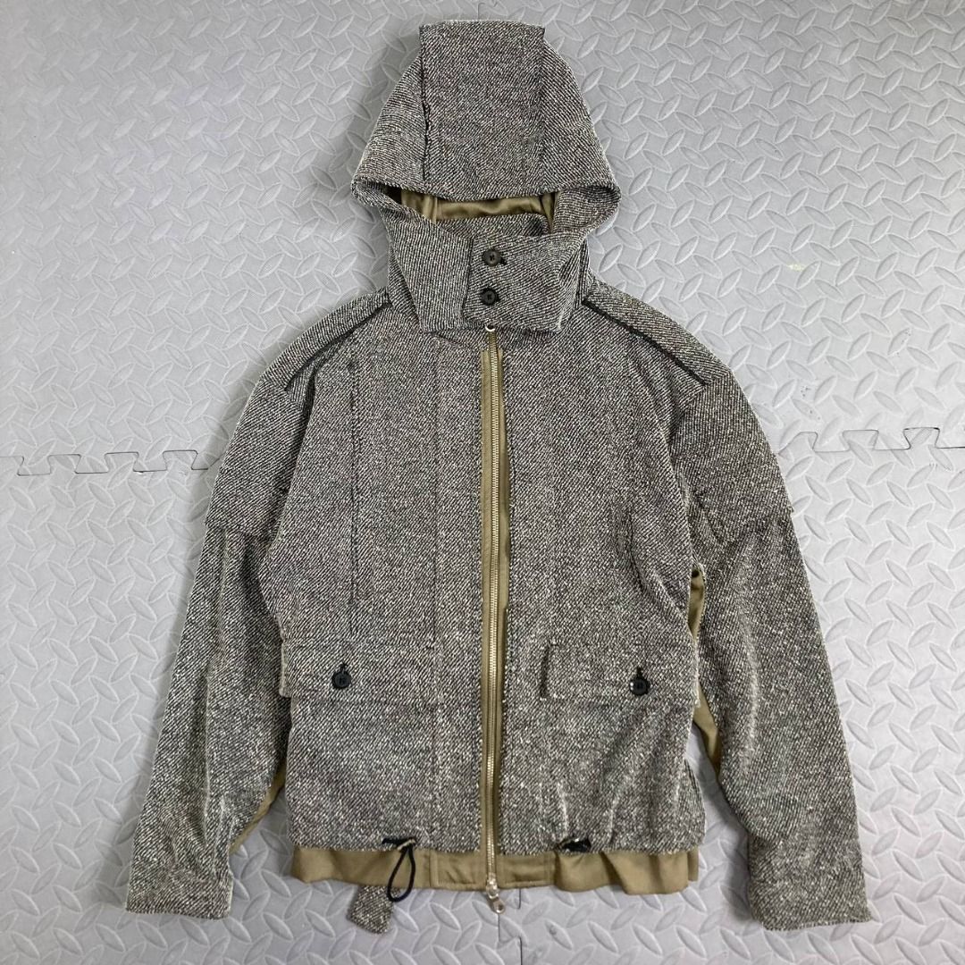 Initial – 17A/W Funnel Hood Tweed-Texture Knit Jacket (Category: Coats, Jackets and Outerwear) located in Quezon City. Submitted by archived.g (Listing ID 1469829070, Image 1). Description: Initial – 17A/W Funnel Hood Tweed-Texture Knit Jacket - Brand: Initial Made in: China Year: Fall/Winter 2017 Material: Polyester, Rayon/Viscose Color: Gray Marked size: 38 Sizing: Measurements (laid flat): Shoulders: 18.5" Sleeves: 20.5” Bust: 18” Waist: 16" L