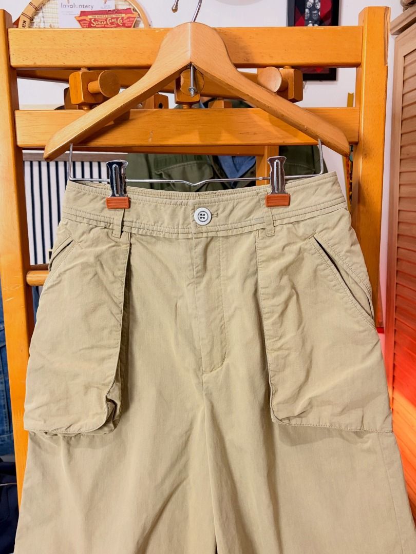 Initial Flared Cargo Culottes Cropped Trousers (Category: Other Bottoms) located in Manila. Submitted by recolecta (Listing ID 1469895578, Image 2). Description: Initial Flared Cargo Culottes Cropped Trousers (Tan) ₱1500 + sf Fits 26 waist Length: 37 inches Waist: 13 inches Rise: 13 inches Leg Opening: 15 inches Thighs: 11 inches Inseam: 24 inches • Architectural, wide-flare culottes inspired by traditional Japanese silhouettes • Washed tan cotto