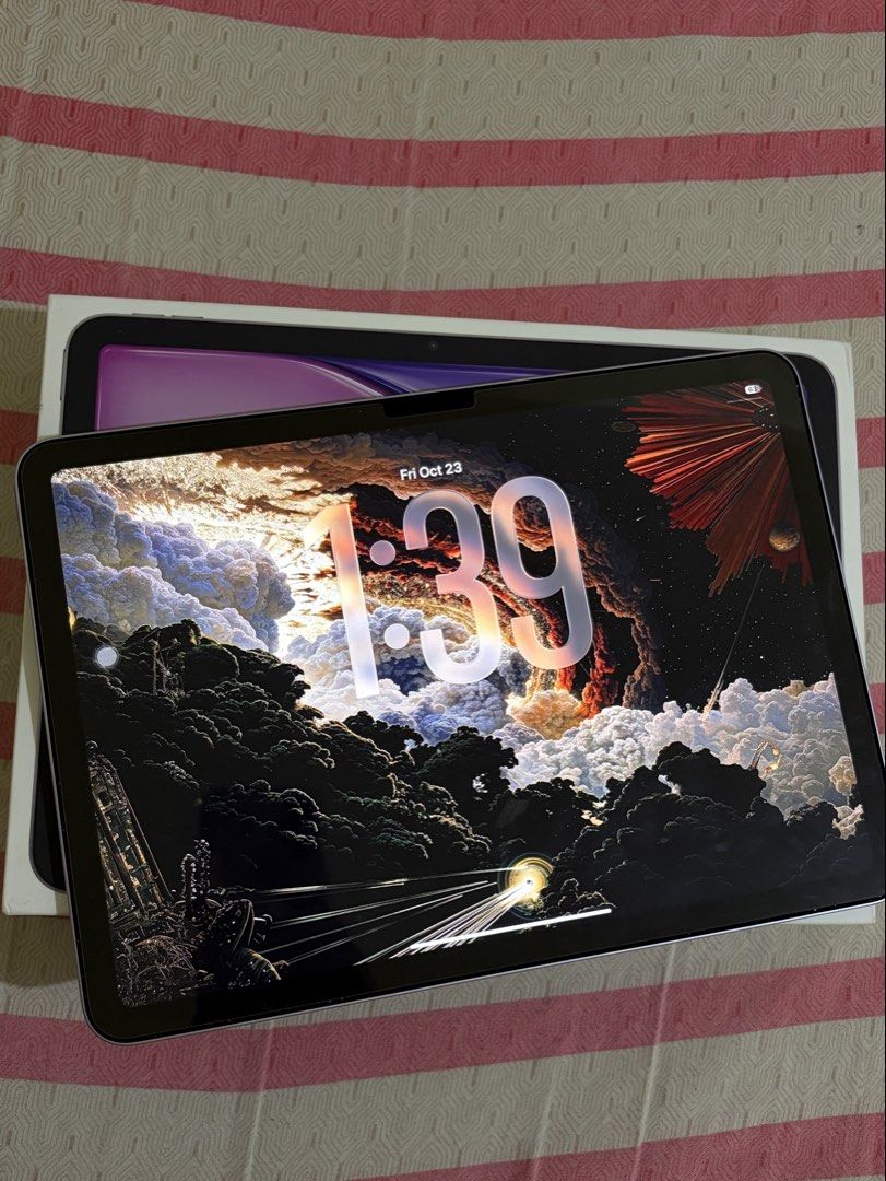IPAD AIR M3 (Category: iPad) located in Manila. Submitted by sheissheryl_bear (Listing ID 1469778850, Image 1). Description: Ipad air M3 - 128GB - Purple - Batt health: 92% - CC: 207 - No issues - Never been repaired - All parts are working - No scratches or dents Negotiable .