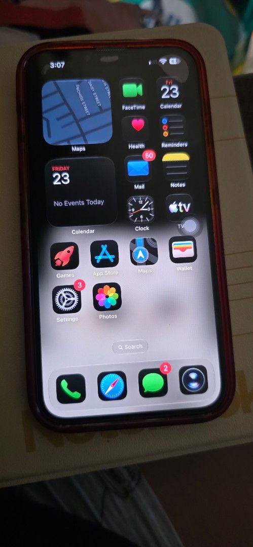 iPhone 13 Pro 128GB (Category: iPhone 13 Series) located in Dasmarinas. Submitted by queenkwinn (Listing ID 1469825621, Image 2). Description: LAST PRICE!!! HAS scratches see photos theres also a scratch on the screen but not noticeable thats why tempered glass appeared with bubbles. Replaced Battery not original but good batt health. a different box included replacement braided cable cord. all phone case will be included. updated to iOS 27.0.1 U