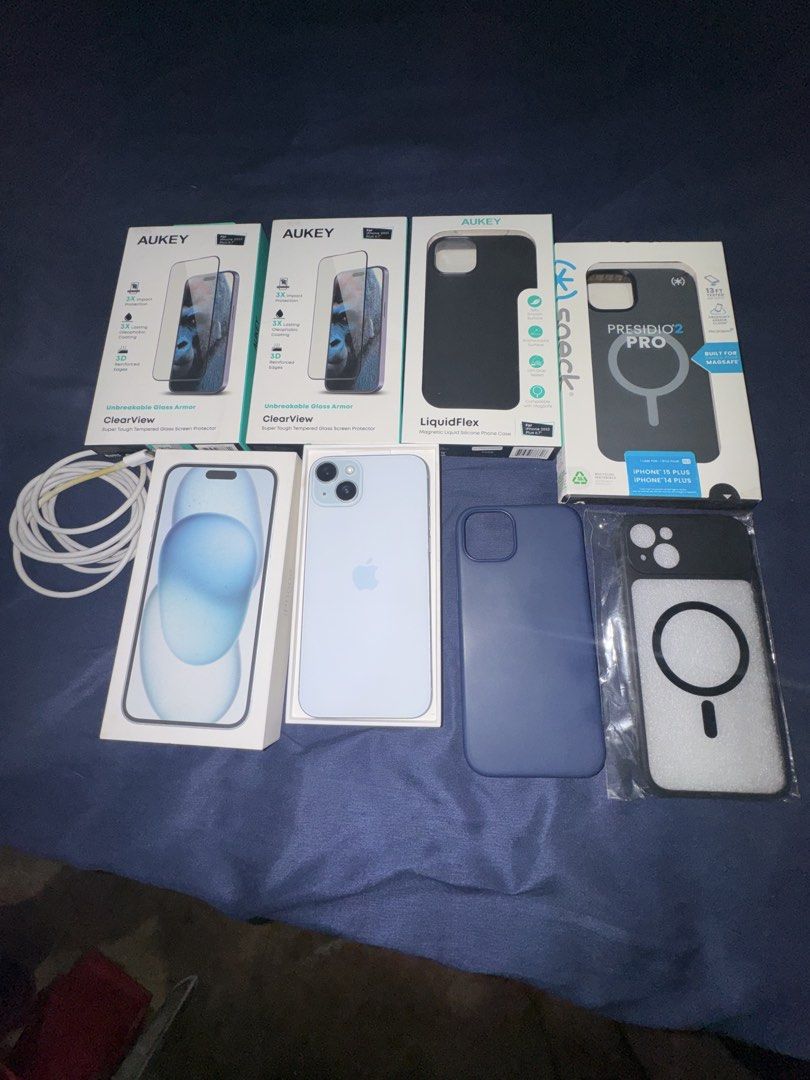 IPHONE 15 PLUS BLUE 128GB FOR SALE RUSH (Category: iPhone 15 Series) located in San Pedro. Submitted by tapsyy (Listing ID 1469932669, Image 1). Description: FOR SALE OR SWAP ADD KA IF LOWER ADD AKO IF HIGHER IPHONE 15 PLUS BLUE 128GB 78% BATTERY HEALTH (ORIGINAL KAYA MAKUNAT PA DIN) FACTORY UNLOCKED (OPENLINE) ZP/A LOCAL VARIANT POWERMAC PURCHASED FACE ID WORKING TRUETONE WORKING COMPLETE PACKAGE (ORIGINAL BOX & REP CORD) NO ISSUE ASIDE SA REPLA