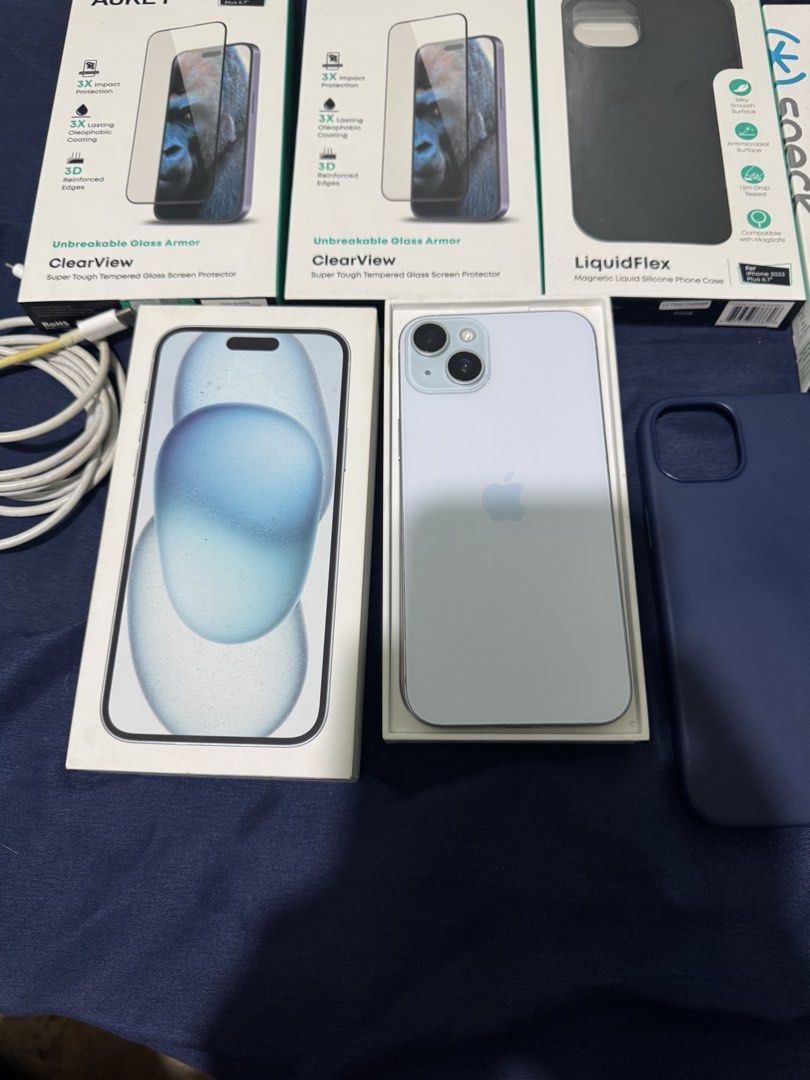 IPHONE 15 PLUS BLUE 128GB FOR SALE RUSH (Category: iPhone 15 Series) located in San Pedro. Submitted by tapsyy (Listing ID 1469932669, Image 2). Description: FOR SALE OR SWAP ADD KA IF LOWER ADD AKO IF HIGHER IPHONE 15 PLUS BLUE 128GB 78% BATTERY HEALTH (ORIGINAL KAYA MAKUNAT PA DIN) FACTORY UNLOCKED (OPENLINE) ZP/A LOCAL VARIANT POWERMAC PURCHASED FACE ID WORKING TRUETONE WORKING COMPLETE PACKAGE (ORIGINAL BOX & REP CORD) NO ISSUE ASIDE SA REPLA