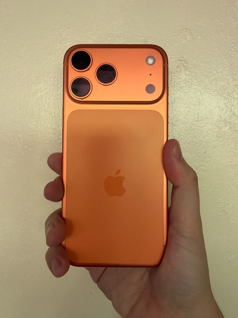 iPhone 17 Pro Max (512GB, Cosmic Orange, NTC) (Category: iPhone 17 Series) located in Las Pinas. Submitted by wishixxyel (Listing ID 1469781774, Image 2). Description: iPhone 17 Pro Max (512GB, Cosmic Orange, NTC) * PRICE: PHP 69999 * ITEM CONDITION: Excellent * BATT HEALTH: 96% * BATT CYCLE COUNT: 287 * STORE RECEIPT: YES * VARIANT: NTC * WARRANTY: None * DOP: OCTOBER 2025 * STORE: BTB ROB LAS PINAS * PACKAGE INCLUDE: Complete Original Package (