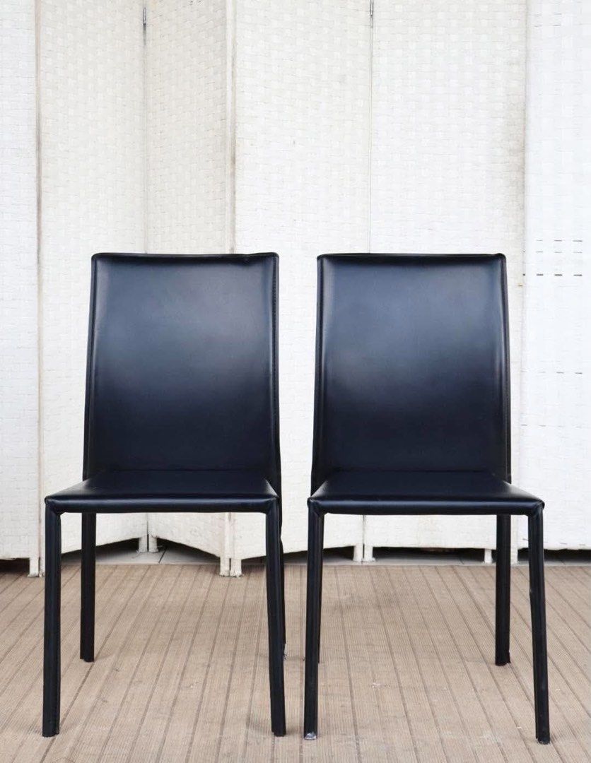 JAPAN SURPLUS 2pcs DINING LEATHER CHAIRS (Category: Chairs) located in Manila. Submitted by justinlei.103 (Listing ID 1469928679, Image 1). Description: .
