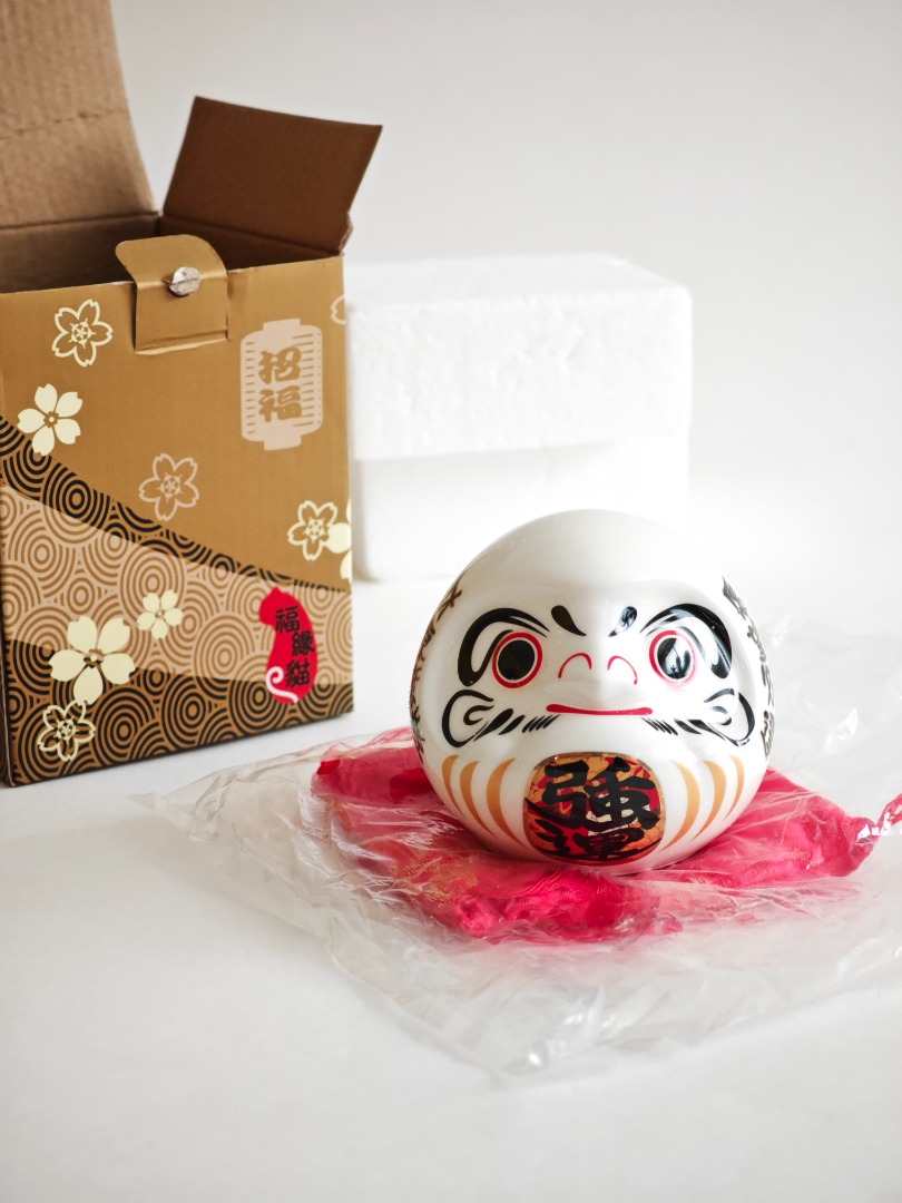 Japanese Ceramic Daruma Coin Bank with Box, Toys & Collectibles ...