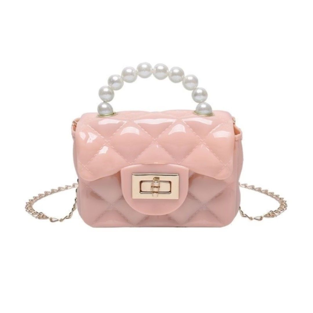 Jelly Quilted Sling Bag handbag (Category: Babies & Kids Fashion) located in Quezon City. Submitted by all_items_50_each (Listing ID 1469886674, Image 1). Description: Mini Jelly Sling Bag Handbag Color pink Measurements posted for reference NEW, not used Bought online (seems like an old stock) 💲ALL ITEMS 50 each 💰MOP: GCash ➕Add shipping fee ❌NO rush shipping, meet up, haggling ✔️for rush, use grab/lalamove 🚫NO return, refund, exchange ⚠️Colo