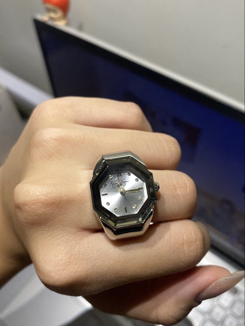 Jessica Simpson Octagon Ring Watch (Category: Women's Watches) located in Paranaque City. Submitted by monamichi771 (Listing ID 1469779735, Image 1). Description: stainless steel back adjustable bezel stretch ring .