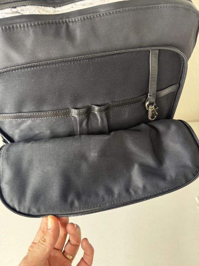 Johnston & Murphy Hudson Waterproof 17” Laptop Backpack Black (Category: Backpacks) located in Manila. Submitted by vashtardo (Listing ID 1469932555, Image 3). Description: - Brand: Johnston & Murphy - Color: Classic Black - Condition: Brand new (zippers still wrapped in protective paper) - Multiple zippered compartments for great organization - Dedicated inner sleeve pocket - Built-in pen slots and convenient key leash - Side pockets for water b