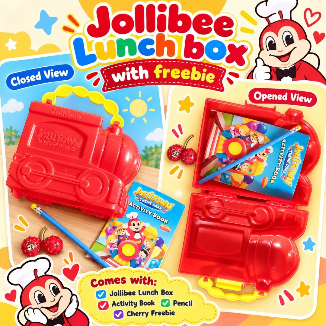 Jollibee Lunch box (Category: Kids Toys) located in Davao. Submitted by purple_stitch87 (Listing ID 1469904932, Image 1). Description: Jollibee Lunch box with freebie.