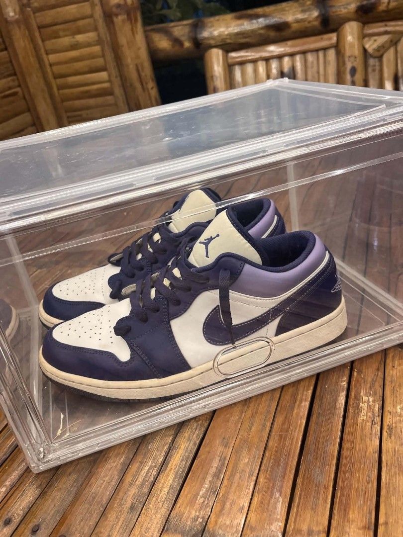 Jordan 1 Low Sky J Purple (Category: Sneakers) located in Santa Cruz. Submitted by choppalogi (Listing ID 1469879048, Image 1). Description: - Original No Box ( PRE-LOVED ) USED BUT NOT ABUSED - Shipping fee is shouldered by the buyer - US 10 UK 9 EU 44 cm 28 BR 42 CN 280 ( 2.5 ) - MOP: GCASH MOD: Jnt - Condition 9/10 - Can be seen in picture & need wash on outsole - Color may vary due to the lighting - All items are thrifted/preloved so please m