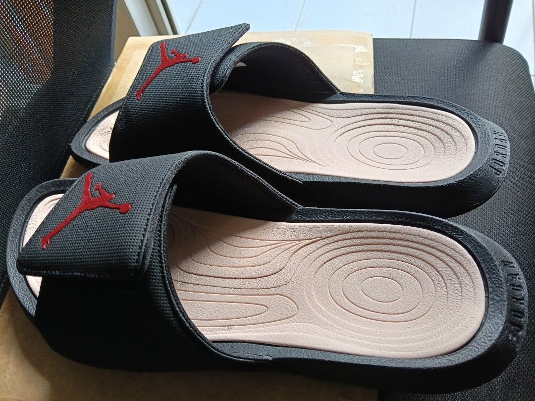 Jordan Hydro 6 Slides (Category: Slippers & Slides) located in Quezon City. Submitted by jlfj123 (Listing ID 1469831062, Image 1). Description: FOR TRADE: - Brand: Jordan Hydro 6 Slides - Color: Black and University Red - Size: US 12 (fit sa 11 to 12) - Fitted only. It'll pass as brand new - RFT: Frabric ang part sa ilalim ng strap. Sobrang comfy pero di advisable na basain lagi. Looking for slides na safe na mabasa (posted price is for attention