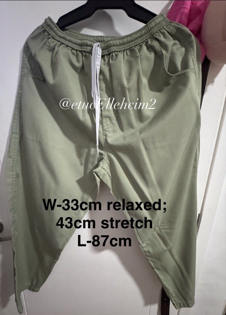 KaizenPH Green Scrubs Set Top and Pants (Category: Sets or Coordinates) located in Pasay City. Submitted by michmonteros (Listing ID 1469871043, Image 2). Description: - Brand/Item: KaizenPH medical scrubs set - Color: Muted green - Top Details: V-neck cut, front pocket with logo tag - Top Measurements: Shoulder 42.5cm, Width 54cm, Length 72cm - Pants Details: Elastic waistband with white drawstring, deep pockets - Pants Measurements: Waist 33cm 