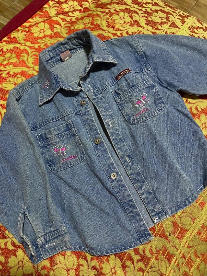Kids (Girl) Denim Jacket (Category: Babies & Kids Fashion) located in Imus. Submitted by snsnsn_ (Listing ID 1469803470, Image 1). Description: Denim Jacket for kids. Good as new. Used once. In very good condition. No issue. All bottons present..