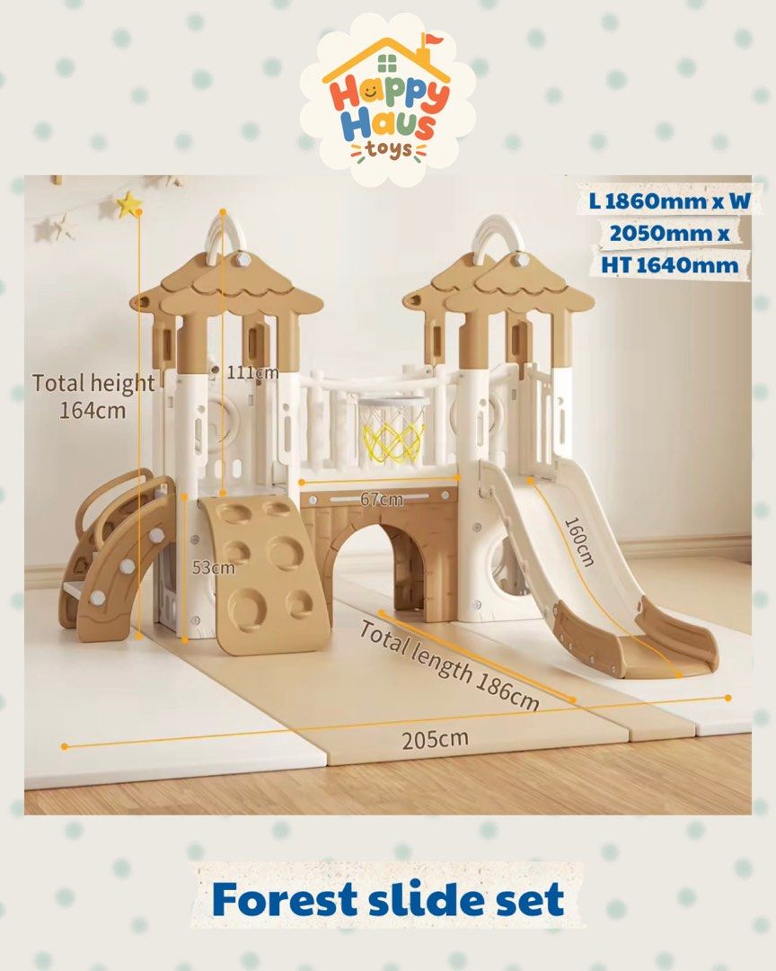 Kids slide (Category: Kids Toys) located in Manila. Submitted by happylvoe (Listing ID 1469926233, Image 1). Description: Brand new with box kids slide. ₱12,450 1 slide and 1 climbing frame set. Available on hand! Pls visit HappyHaustoys in instagram for more items 😊.