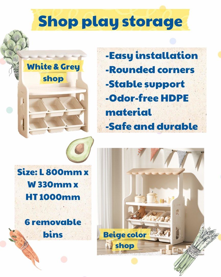 Kids toy organizer (Category: Kids Wardrobes & Storage) located in Manila. Submitted by happylvoe (Listing ID 1469548166, Image 3). Description: Brand new kids shelf! Available in 2 colors. Beige and grey Made from thick and durable material On hand/ available for pick up. Visit happyhaustoys on instagram .