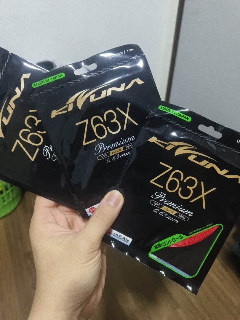 Kizuna Z63X Premium Badminton String Red, Sports Equipment, Sports ...