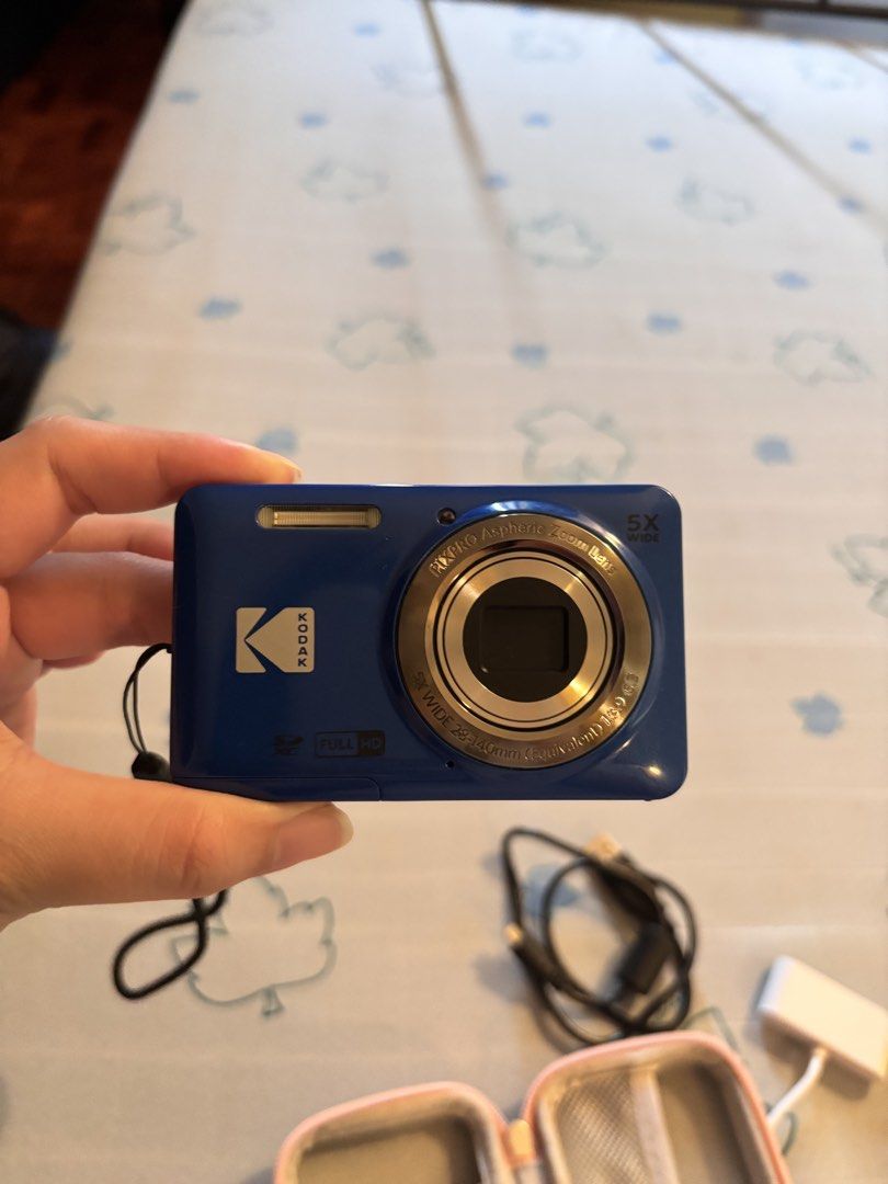 Kodak PixPro Blue FZ55 (Category: Cameras) located in Dasmarinas. Submitted by luckygrlexi (Listing ID 1469942993, Image 2). Description: - Model: Blue Kodak PixPro digital camera (compact and lightweight) - Condition: Clean body, works normally - Ready to use: Includes a 64GB SanDisk Ultra SD memory card - Accessories included: Pink zippered protective case, USB cable, type C card reader - rfs: don’t really use it anymore BILHIN NYO NA PLEASEEEE