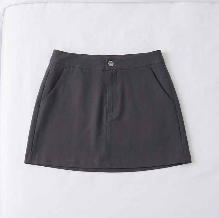 Korean Dark Grey Mini Skirt (Category: Skirts) located in Manila. Submitted by CTs_Selection (Listing ID 1469885233, Image 1). Description: With pinholes but unnoticeable naman .