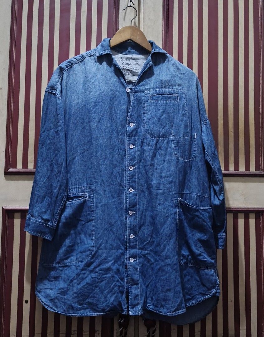 (L-3XL) Cube Sugar Chambray Dress Long Top (Category: Dresses) located in Quezon City. Submitted by ginghamgirlie (Listing ID 1469943567, Image 2). Description: SIZE ON TAG: M BEST FITS: L-3XL MEASUREMENTS chest: 48 inches waist: 48 inches hips: 49 inches length: 32 inches 📌 PLEASE NOTE • Sizing is based on the actual measurements of the garment, not the tagged size. • Pre-owned pieces may differ from the tagged size due to stretching, shrinkage