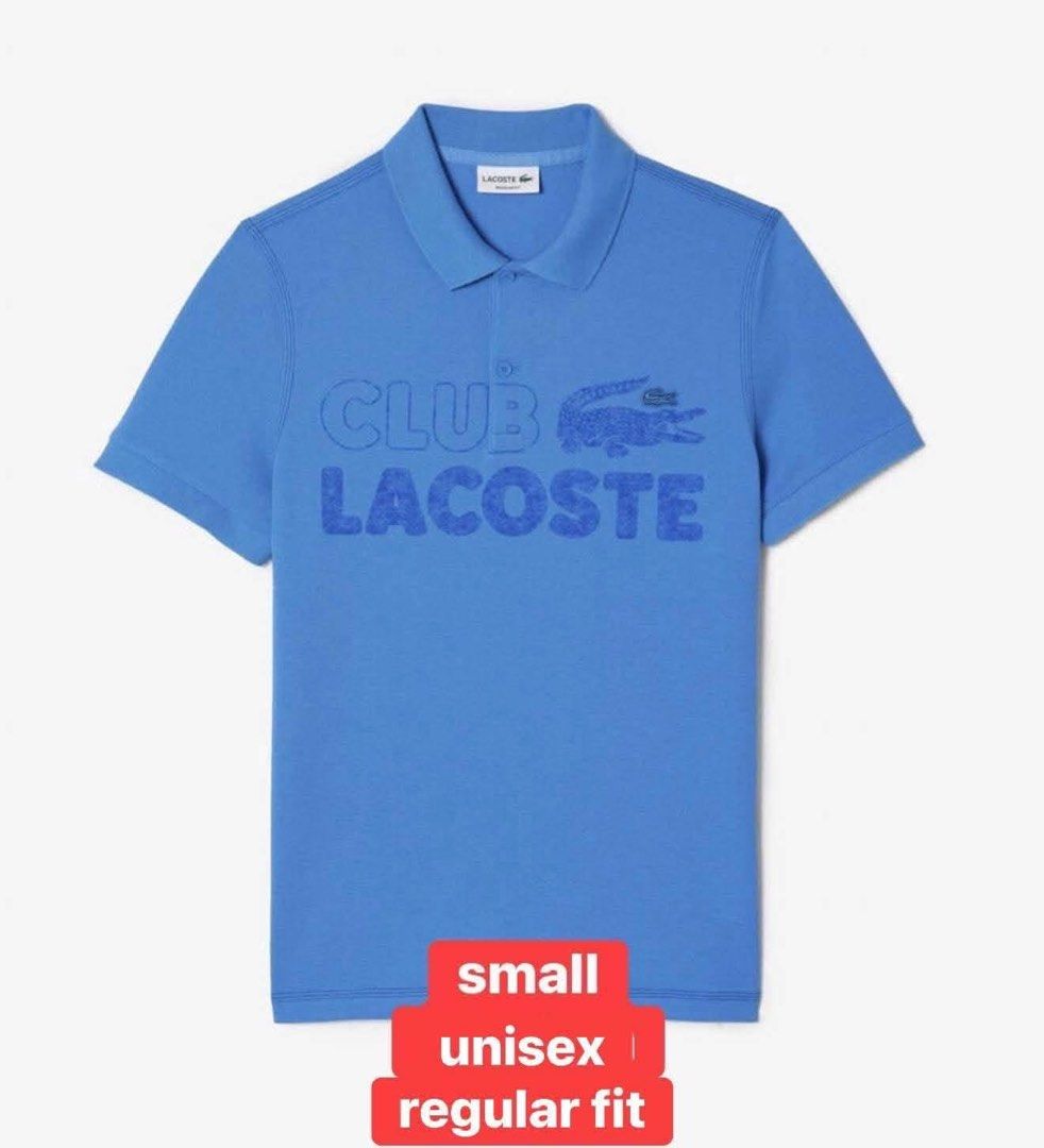 Lacoste Polo Shirt Assorted Colors and Sizes (Category: Tshirts & Polo Shirts ) located in Manila. Submitted by coollion.5d785a (Listing ID 1469909596, Image 3). Description: - 100% Authentic Lacoste Polo Shirts collection - Burgundy All-Over Print: Medium, Size 4, Classic Fit - Dark Green Golf Club Edition: Size 6 (XL), Classic Fit - Bright Blue Club Lacoste: Small, Regular Fit - White with Large Tennis Graphic: Large, Regular Fit - Light Purple